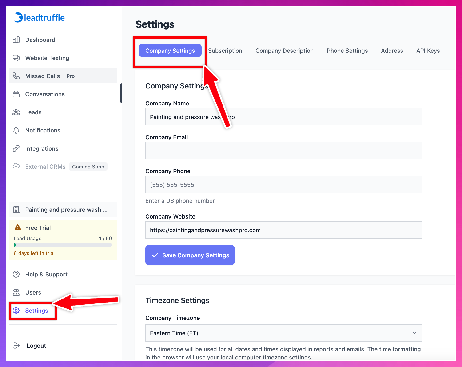 Add an existing LeadTruffle account to an Agency account screenshot 1